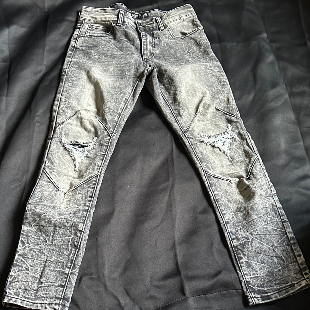 Distressed Gray Boy’s Jeans